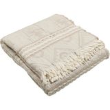 Qua Home Mercy Jakarlı Bej Pamuklu Çift Kişilik Yatak Örtüsü 230 x 240 cm - Standart