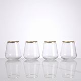 Qua Home Meringue 4lü Kristal Su Bardağı 380 cc - Şeffaf - 380 ml