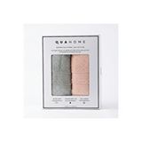 Qua Home Senza %100 Pamuk Yüz Havlusu Gri Pembe Kutu 50x80 Cm Beyaz