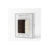 Qua Home Senza %100 Pamuk Yüz Havlusu Kahve Ekru Kutu 50x80 Cm Beyaz