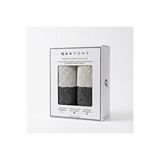 Qua Home Velune %100 Pamuk Yüz Havlusu Antrasit Gri Kutu 4lü 30x50 Cm Beyaz