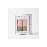 Qua Home Velune %100 Pamuk Yüz Havlusu Pembe Bej Kutu 4lü 30x50 Cm Beyaz