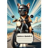 Quaderno a quadretti: 5x5 senza bordo, formato A4, 120 pagine, scuola media, elementare, ufficio, tema bulldog francese