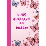 Quaderno da disegno per bambini. Sketchbook con fogli bianchi a4 originale con immagini simpatiche e carine. Farfalle