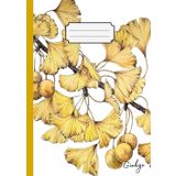 Quadernone a righe per scrittura, diario, calligrafia | journal/notebook | Formato A4 (21,0 x 29,7 cm) 120 pagine | Natura - Alberi - Ginkgo