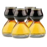QUAFFER Çift Kabarcık Katmanlı Plastik Shot Bardağı Plus Tarif Kartı - Pürüzsüz Lezzetli Çekimler için Şeffaf Chaser Shot Bardağı - Eğlenceli Benzersiz Bölünmüş Shot Bardakları Bar Eşyası (4'lü Set)