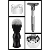 Qualis Q17 Full Metal Manuel Tıraş Makinesi + F2 Fırça + Kase + 5 Adet Yaprak Jilet