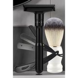 Qualis Shave Q7 Full Metal Manuel Tıraş Makinesi + F8 Tıraş Fırçası + U3 Full Metal Ustura
