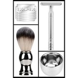 Qualis Shave S6 Full Metal Manuel Tıraş Makinesi + F10 Tıraş Fırça + Kase + 5 Adet Yaprak Jilet