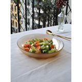 Qualitev 1 Adet 25 cm Cam Amber Salata Kasesi Salata Tabağı Kase Oranj - 2 lt