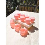 Qualitev 10 Adet Pembe Plastik 10 ml Krem Kavanozu Küçük 4 cm Mini Seyahat Takı Kavanoz - 11 ml
