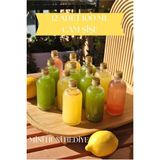Qualitev 12 Adet Şeffaf Cam Shot Şişesi Gold Metal Kapaklı Kolonya Kavanoz Çok Amaçlı Şişe 100ML - Altın - 100 ml