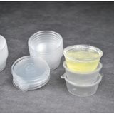 Qualitev 20 Adet Sızdırmaz 60 ml Mini Plastik Saklama Kabı Sosluk Buzluk Kabı, Et Suyu, Kemik Suyu, Sos Kabı - Şeffaf - 40 ml