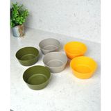 Qualitev 6 Adet Renkli Plastik Kase Çerezlik Piknik Pratik Kase Seti 12X5 cm Iç Içe Mama Kabı - 300 ml