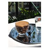 Qualitev 6'lı Cam Boncuklu Kahve Fincanı Takımı Türk Kahvesi Bardağı Espresso Boncuk Bardak