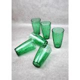 Qualitev 6'lı Kristal Cam Uzun Meşrubat Bardağı Yeşil Bardak 440 Ml