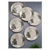 Qualitev 6'lı Porselen Mezopotamya Servis Tabağı 23 Cm- Tatlı Pasta Sunum