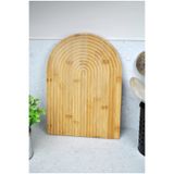 Qualitev Bambu Gökkuşağı Sunum Tahtası Dalgalı Dekoratif Peynir Servis Tepsi- 32X24 cm