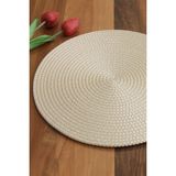 Quality Amerikan Servis Runner Supla Sunum Takımı Pamuk Hasır Salon Sehpa Mutfak Masa Örtüsü - 33 x 33 cm - Krem