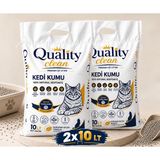 Quality CLEAN Aktif Karbon İnce Taneli Bentonit Ultra Topaklaşan Koku Hapseden Kedi Kumu 10 Lt X 2 Adet