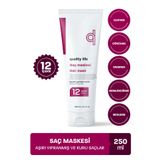 Quality Life 12 Aktifli Saç Bakım Maskesi Yanmış Yıpranmış Kuru Saçlar İçin Nemlendirici Onarıcı Hızlı Saç Uzatma