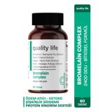 Quality Life Bromelain Complex 2500 GDU 60 Tablet - Papain - Karnıyarık Otu Tozu - Bromalain - Bromelian - Hapı
