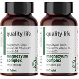 Quality Life Magnezyum Complex 60 Tablet - Magnezyum Malat Sitrat Glisinat Taurat Bisglisinat - Magnezyum Çinko (2 paketi)
