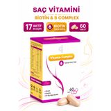 Quality Life Saç Vitamini - Biotin Tablet B Complex - Saç ve Tırnak İçin Saç Dökülmesine Karşı Vitamin 60 Tablet