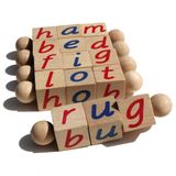 Quality Montessori Orijinal Fonetik Okuma Blokları - Başlangıç Okuyucu için Eğitim Malzemeleri - 3 4 5 6 Yaş - Eko Dostu Ahşap CVC Erken Yıl Dil Öğrenimi için Manipülatif Oyuncak