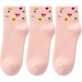 QUALITY WALKING 3'lü Kadın Dikişsiz Çiçek Desenli Bambu Çorap Ipeksi His Günlük Şık Çorap - 36 - 40 - Pembe