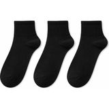 QUALITY WALKING 3'lü Unisex Dikişsiz Pamuklu Yarım Tenis Çorap Günlük ve Spor Kullanım Nefes Alan Konforlu - 36 - 40 - Siyah