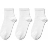 QUALITY WALKING 3'lü Unisex Dikişsiz Pamuklu Yarım Tenis Çorap Günlük ve Spor Kullanım Nefes Alan Konforlu - 40 - 46 - Beyaz