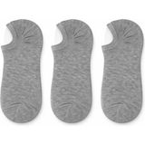 QUALITY WALKING 3'lü Unisex Pamuklu Dikişsiz Babet Çorap Silikon Topuklu Çıkmayan Kayma Yapmayan - 36 - 40 - Gri