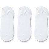 QUALITY WALKING 3'lü Unisex Pamuklu Dikişsiz Babet Çorap Silikon Topuklu Çıkmayan Kayma Yapmayan - 40 - 45 - Beyaz