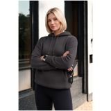 Quanlex Kadın Kapüşonlu 3 İplik Kanguru Cepli Kapüşonlu Füme Sweatshirt