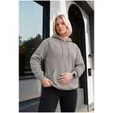 Quanlex Kadın Kapüşonlu 3 İplik Kanguru Cepli Kapüşonlu Taş Rengi Sweatshirt