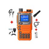 QUANSHENG UV-K6 El Telsizi FULL SET Turuncu renk - Mayk-Kablo-Esnek anten-Kulaklık tam set quansheng k6 telsiz