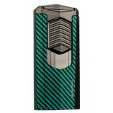 Quantoro 3 Torch Pürmüz Yeşil-Karbon Metal Puro Çakmağı - TRZ1009