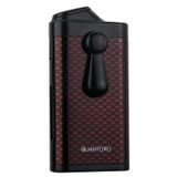 Quantoro Çift Torch Pürmüz Delicili Kırmızı Karbon Desenli Metal Puro Çakmağı