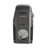 Quantoro Çift Torch Pürmüz Düz Kesici/Delicili Gunmetal Metal Puro Çakmağı