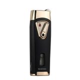 Quantoro Çift Torch Pürmüz Siyah-Gold Metal Puro Çakmağı - TRZ1055