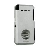 Quantoro Çift Torch Pürmüz V-Cut/Delicili/İğneli Gri Metal Puro Çakmağı