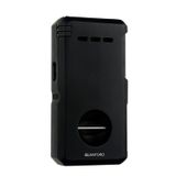 Quantoro Çift Torch Pürmüz V-Cut/Delicili/İğneli Siyah Metal Puro Çakmağı - TRZ1087