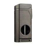 Quantoro Dört Torch Pürmüz V-Kesici/Delicili Gunmetal Metal Puro Çakmağı