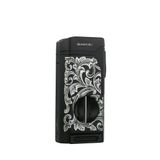 Quantoro MGM05-31 Kesicili Dörtlü Jet Alev Black Flower Çakmak