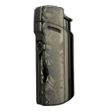 Quantoro Tek Torch Pürmüz Delicili/İğneli Gunmetal Desenli Metal Puro Çakmağı