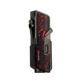 Quantoro Tek Torch Pürmüz Delicili/İğneli Siyah Kırmızı Desenli Metal Puro Çakmağı