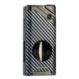 Quantoro Tek Torch Pürmüz V-Cut Siyah Karbon Metal Puro Çakmağı - TRZ1119