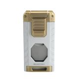 Quantoro Üç Torch Pürmüz Easy S/İğneli/Delicili Beyaz Metal Puro Çakmağı