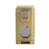 Quantoro Üç Torch Pürmüz Easy S/İğneli/Delicili Gold Metal Puro Çakmağı